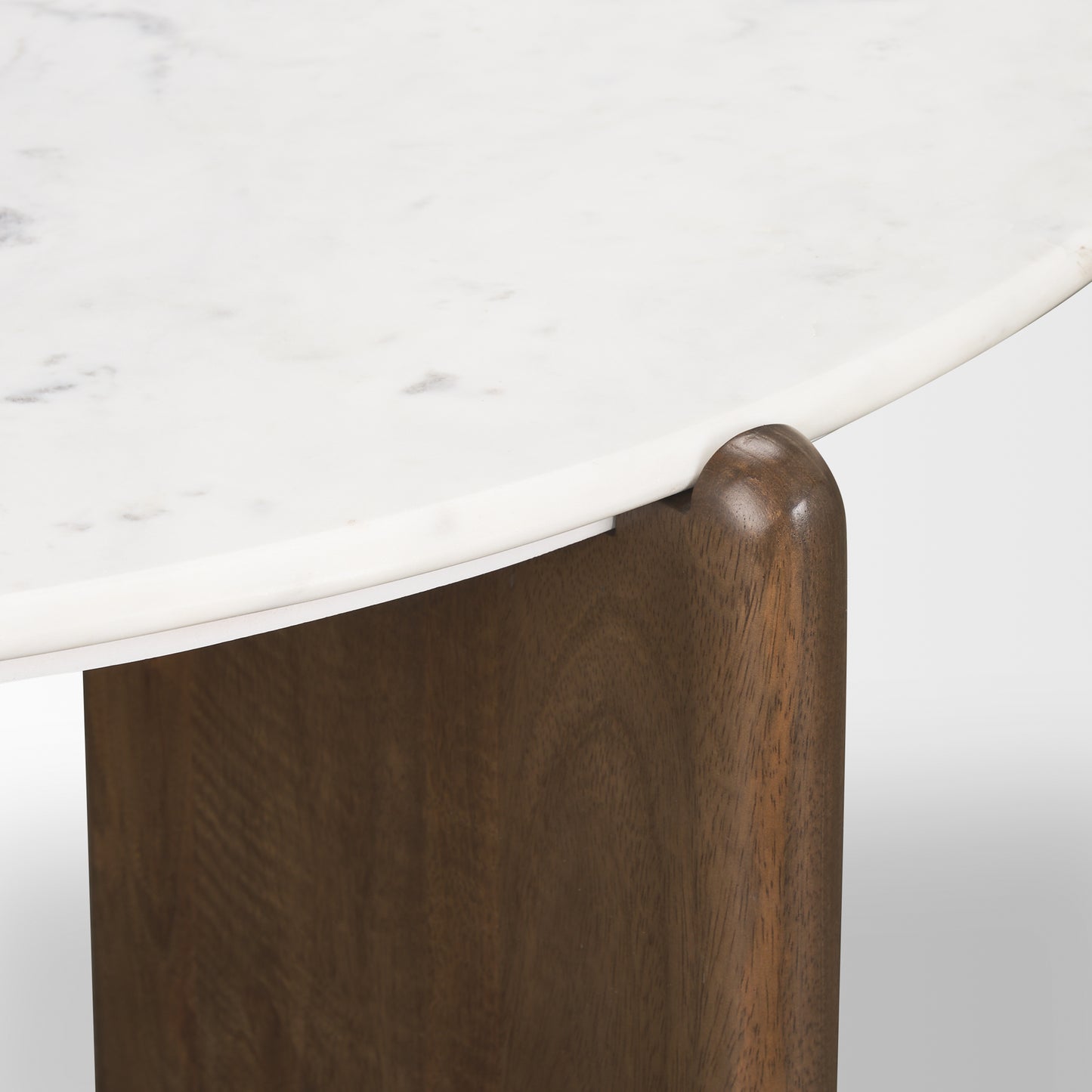 Rumer Brown Wood White Marble Coffee Table