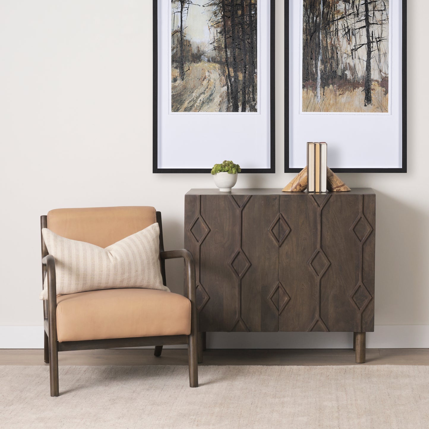 Brown Forest Marble Angled Bookends