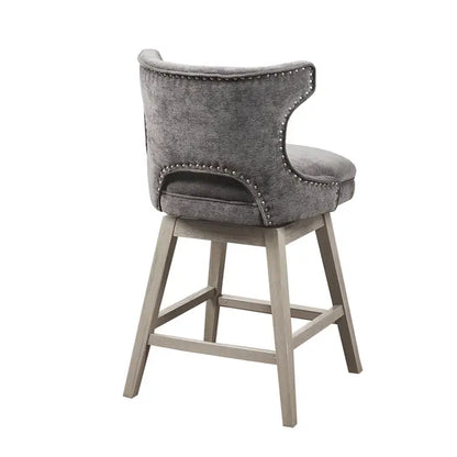 Open Back Winged Swivel Counter Stool