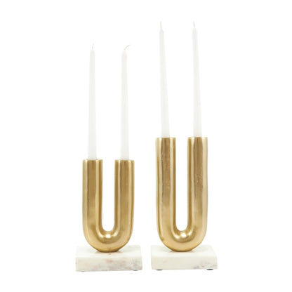 Glam Gold Aluminum Metal Candle Holder