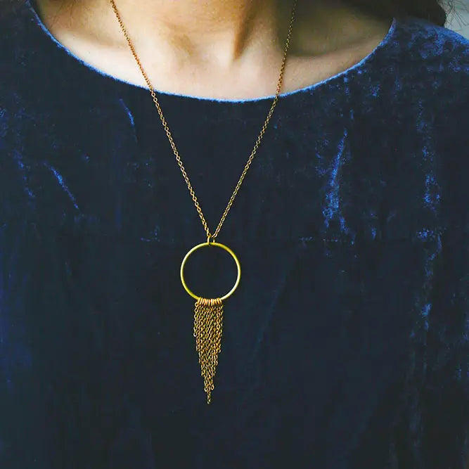 Laura Stark Design Brass Fring Necklace
