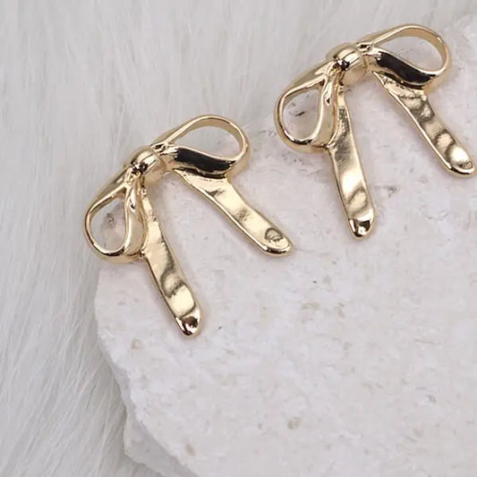 Bow Stud Earring- Gold