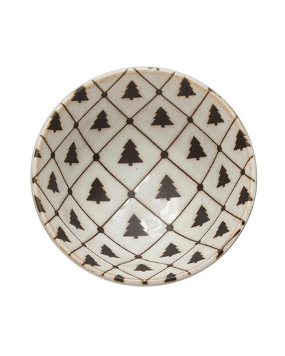 Stoneware Tree Patterned Dish