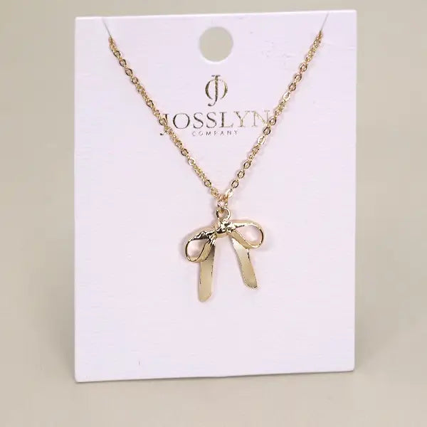 Gold Bow Pendant Necklace