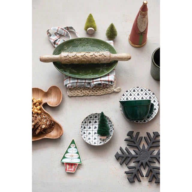 Stoneware Tree Patterned Dish