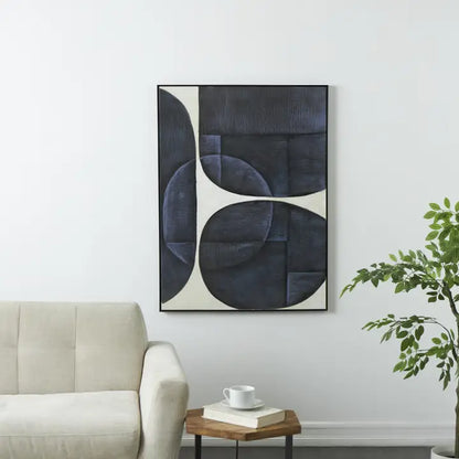 Blue Dot Canvas Framed Wall Art