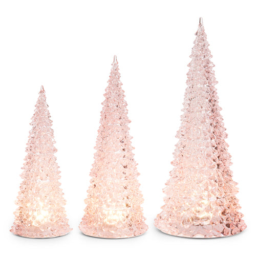 Assorted Lighted Pink Trees