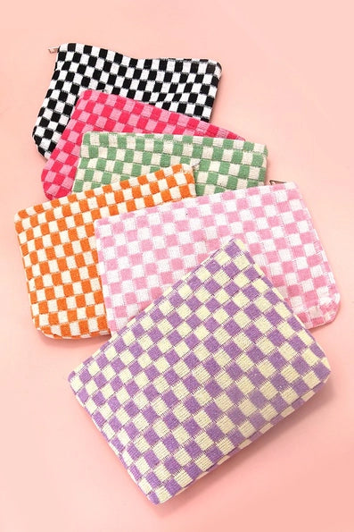 Checker Makeup Cosmetic Pouch Bag