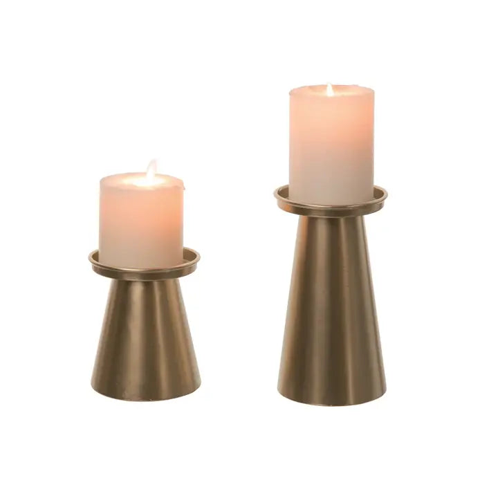 S/2 Bronze Spring Candle Pillars