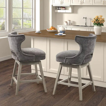 Open Back Winged Swivel Counter Stool