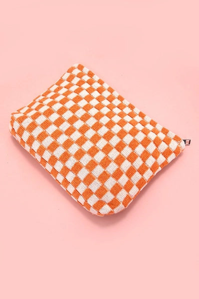 Checker Makeup Cosmetic Pouch Bag