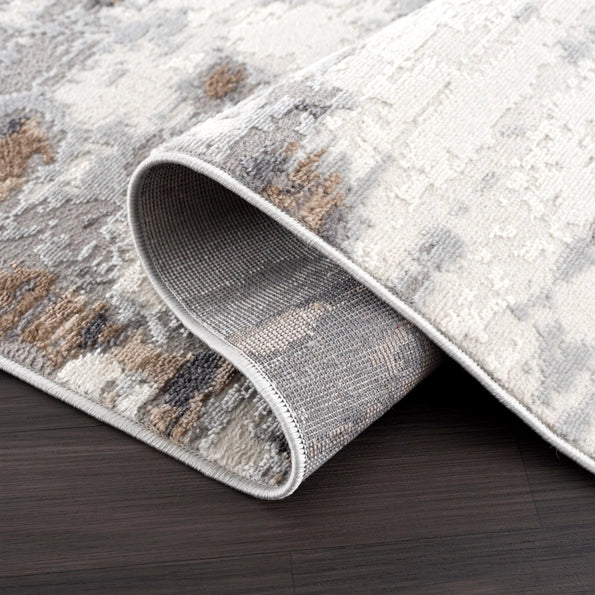 Contemporary Grey Paint Strokes Rug