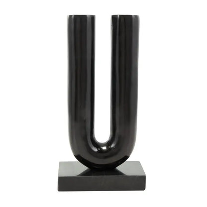 Glam Black Aluminum Metal Candle Holder