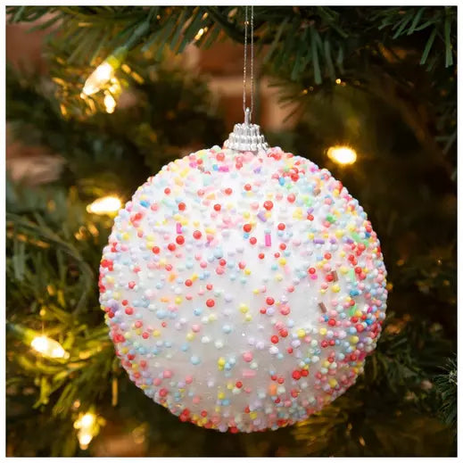 Multi-Color Sprinkled Ball Ornament