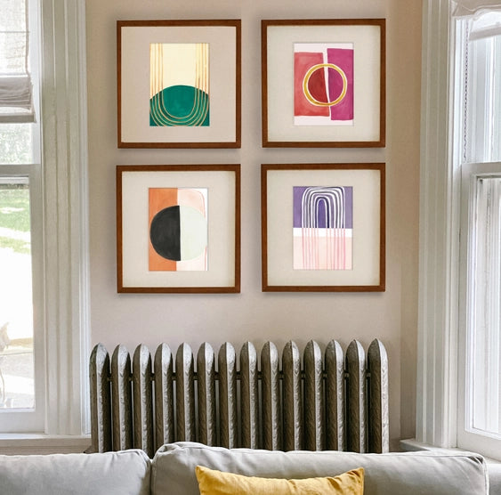 Framed Abstract Wall Art Midcentury Modern