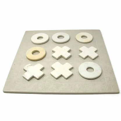 Hand Carved Soapstone Tic-Tac-Toe Game Set