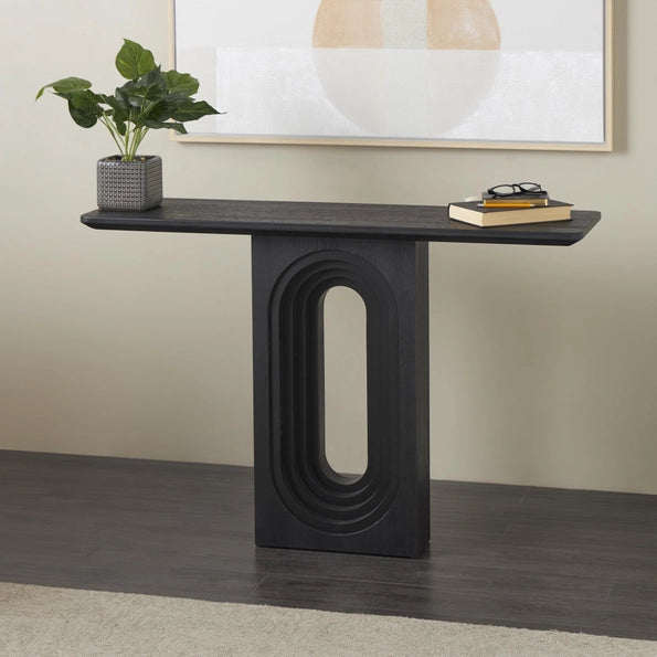 Contemporary Black Wooden Console Table