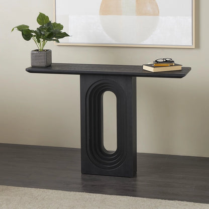 Contemporary Black Wooden Console Table