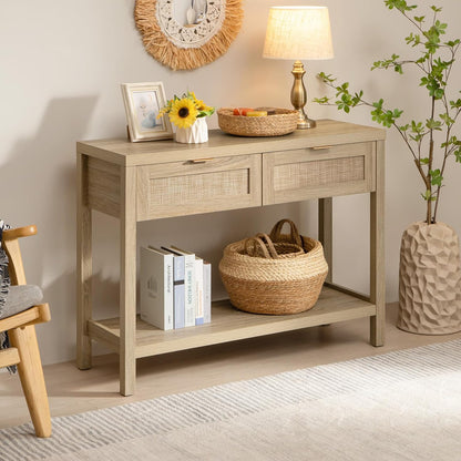 Rattan Console Table