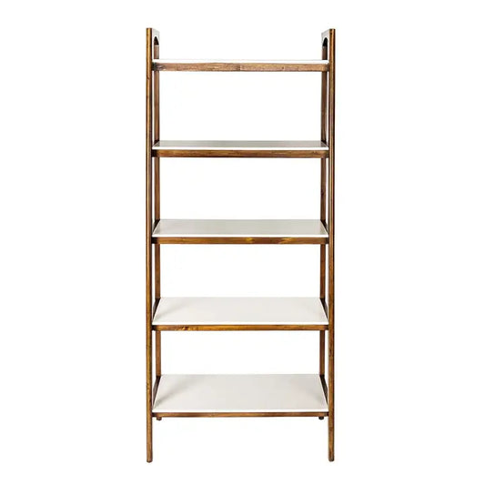 Wood White-Top Bookcase