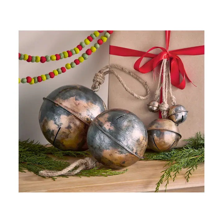 S/3 Sleigh Bells - Antique Brass