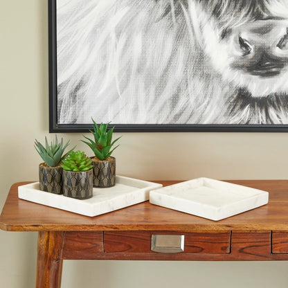 Modern White Marble Tray