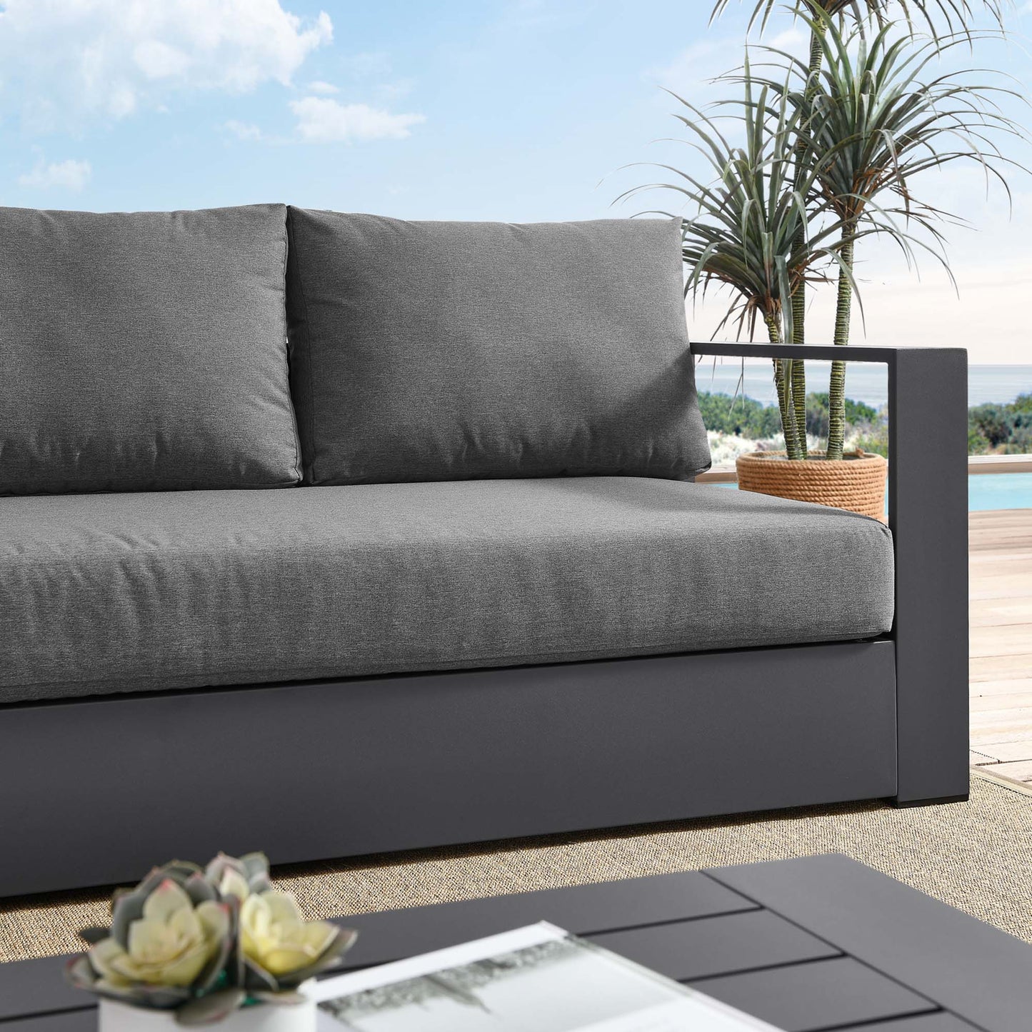 Outdoor Patio Powder-Coated Aluminum Sofa