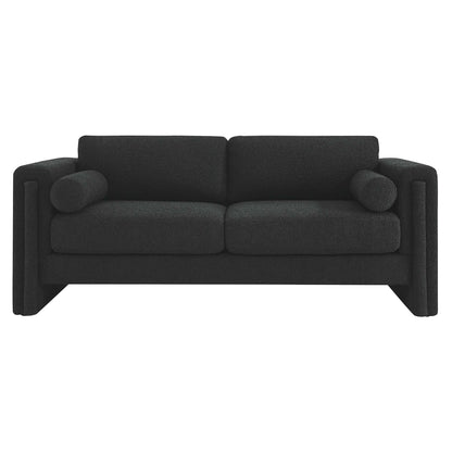 Black Boucle Fabric Sofa