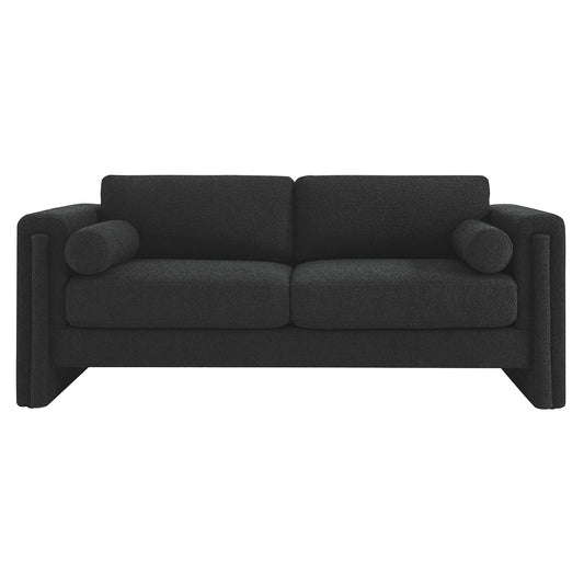 Black Boucle Fabric Sofa