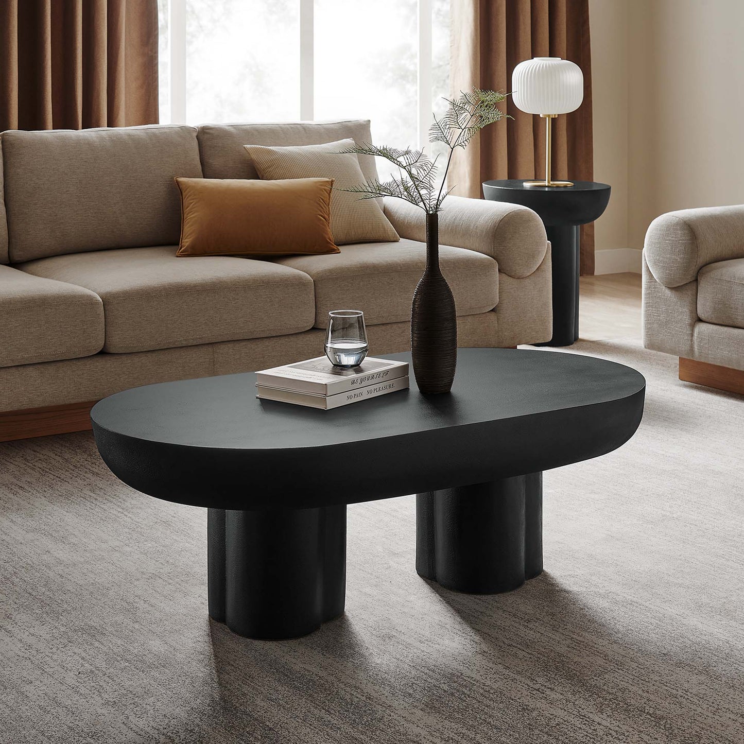 Oval Concrete Coffee Table