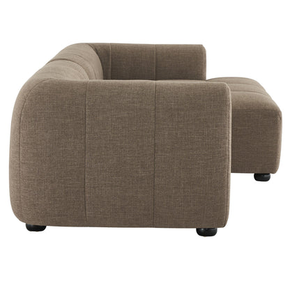 Mocha Upholstered Fabric Modular Sectional