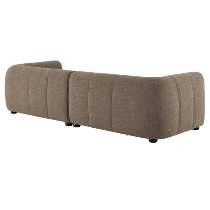 Mocha Upholstered Fabric Modular Sectional