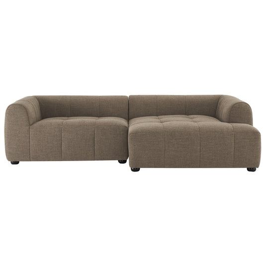 Mocha Upholstered Fabric Modular Sectional