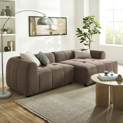 Mocha Upholstered Fabric Modular Sectional