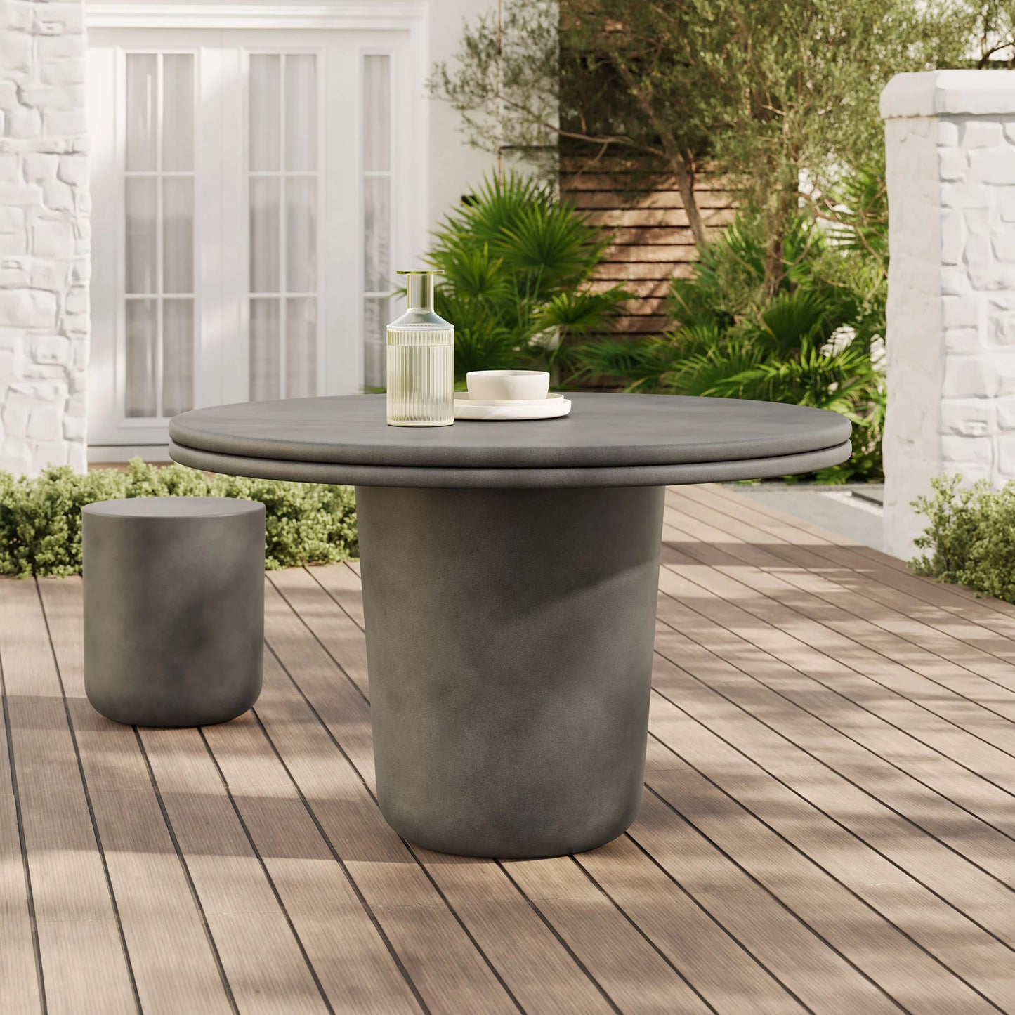 Concrete Round Outdoor Dining Table