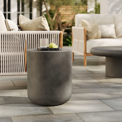 Grey Outdoor Patio Concrete Stool