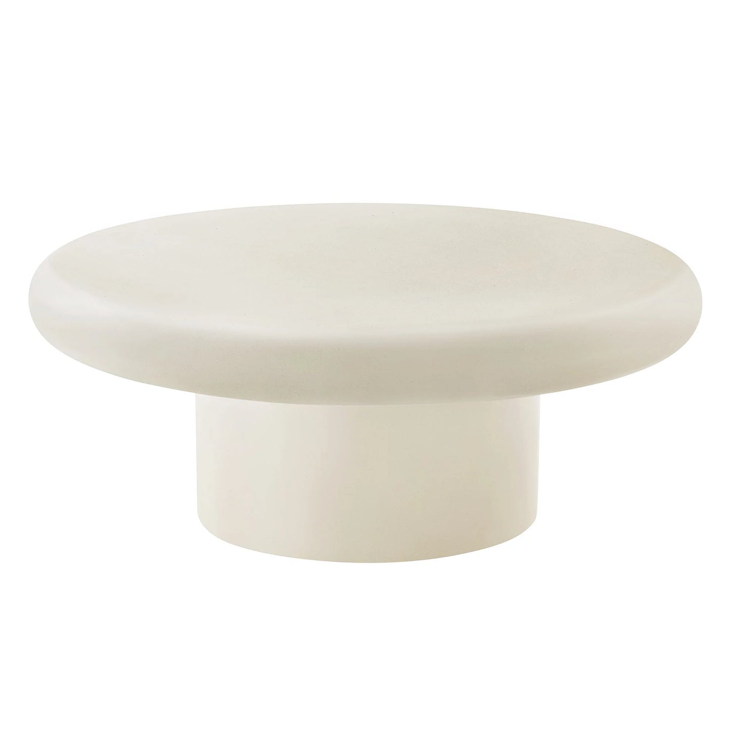 Outdoor Patio White Concrete Round Coffee Table