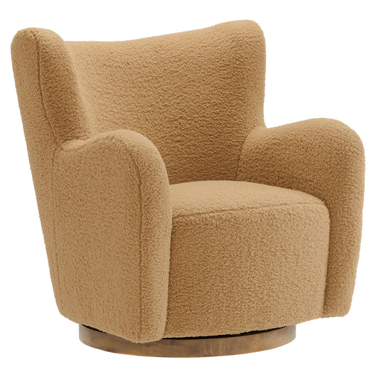 Wingback Sherpa Swivel Accent Chair