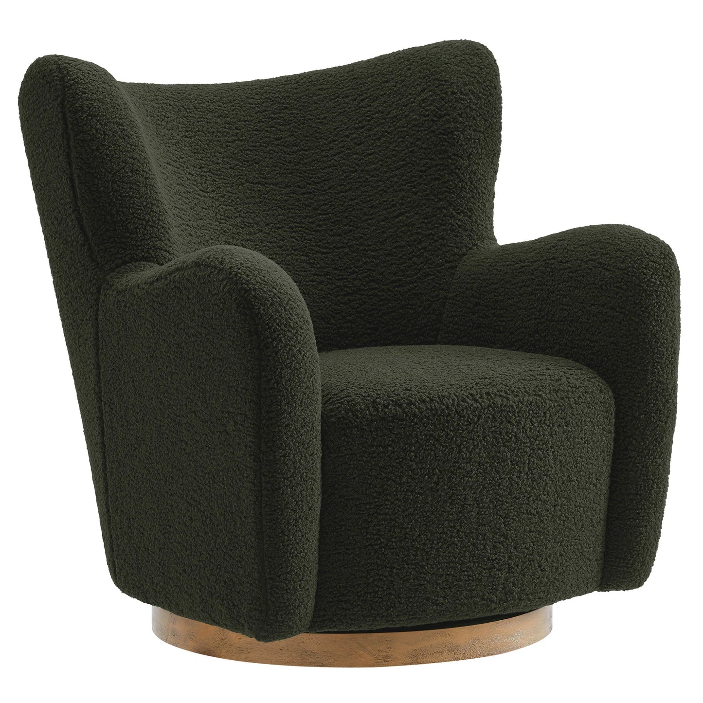 Wingback Sherpa Swivel Accent Chair