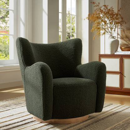 Wingback Sherpa Swivel Accent Chair