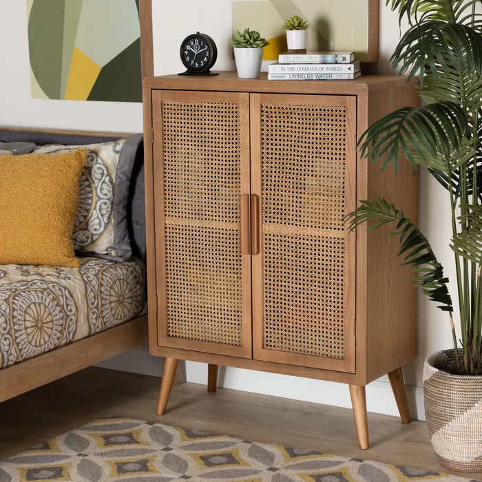 Woven Cane Cabinet