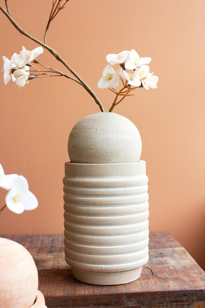 Ribbed Clay Vase Collection