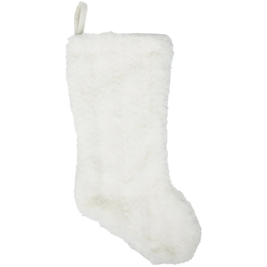 White Fur Christmas Stocking