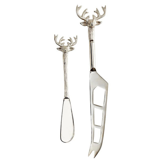 S/2 Silver Stag Cheese Knives