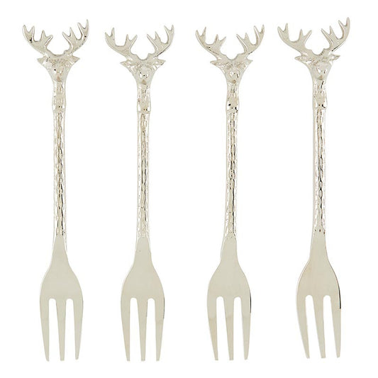 S/4 Silver Stag Appetizer Forks