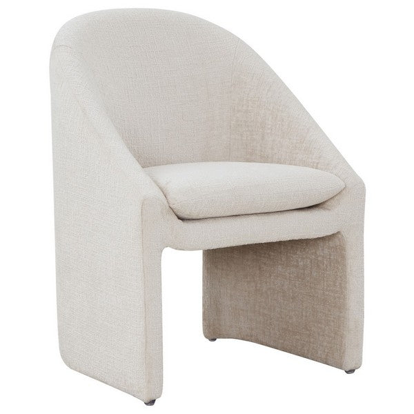 Cream Chenille Dining Chair