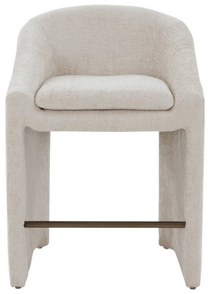 Cream Chenille Stool