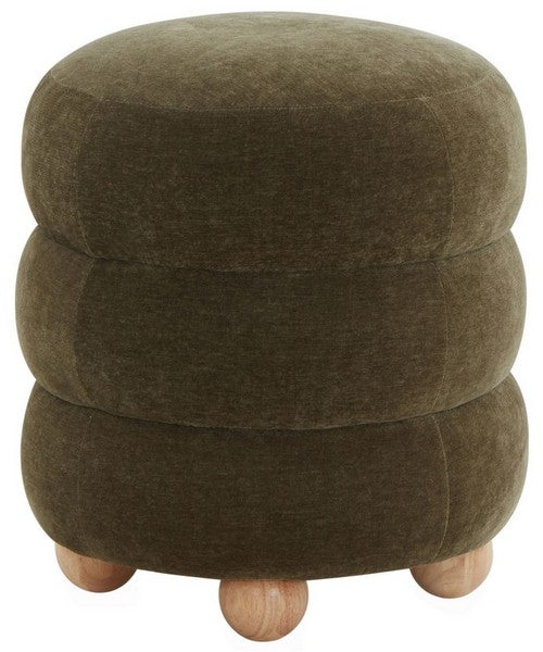 Olive Tufted Ottoman