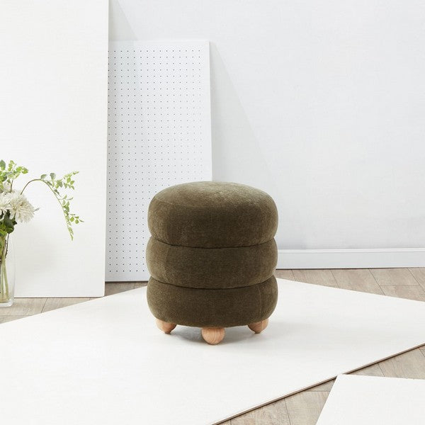 Olive Tufted Ottoman