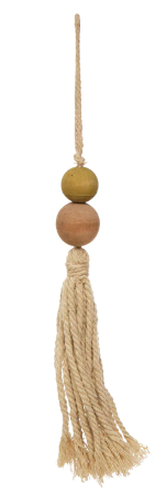 Wood Bead Ornament with Tassel